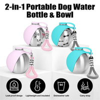 Dog Water Bottle with Removable Silicone Bowl 4