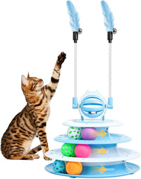 Interactive Cat Toy – 4-Tier Puzzle Ball & Teaser 10