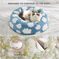 Lesure Calming Donut Cat Bed – Modern Round Plush Pet Bed for Cats & Small Dogs, Anti-Slip & Shaggy Jacquard 4