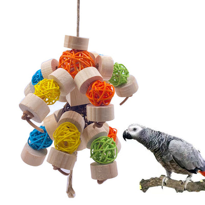 Wooden Bird Toy – Vine Ball Chew Toy