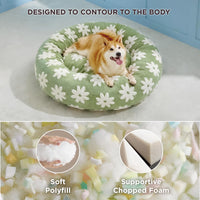 Lesure Calming Donut Cat Bed – Modern Round Plush Pet Bed for Cats & Small Dogs, Anti-Slip & Shaggy Jacquard 3