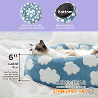 Lesure Calming Donut Cat Bed – Modern Round Plush Pet Bed for Cats & Small Dogs, Anti-Slip & Shaggy Jacquard 6