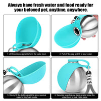 Dog Water Bottle with Removable Silicone Bowl 3