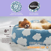 Lesure Calming Donut Cat Bed – Modern Round Plush Pet Bed for Cats & Small Dogs, Anti-Slip & Shaggy Jacquard 7