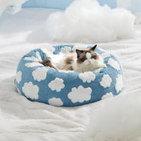 Lesure Calming Donut Cat Bed – Modern Round Plush Pet Bed for Cats & Small Dogs, Anti-Slip & Shaggy Jacquard 9