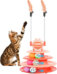 Interactive Cat Toy – 4-Tier Puzzle Ball & Teaser 7