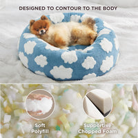 Lesure Calming Donut Cat Bed – Modern Round Plush Pet Bed for Cats & Small Dogs, Anti-Slip & Shaggy Jacquard 5